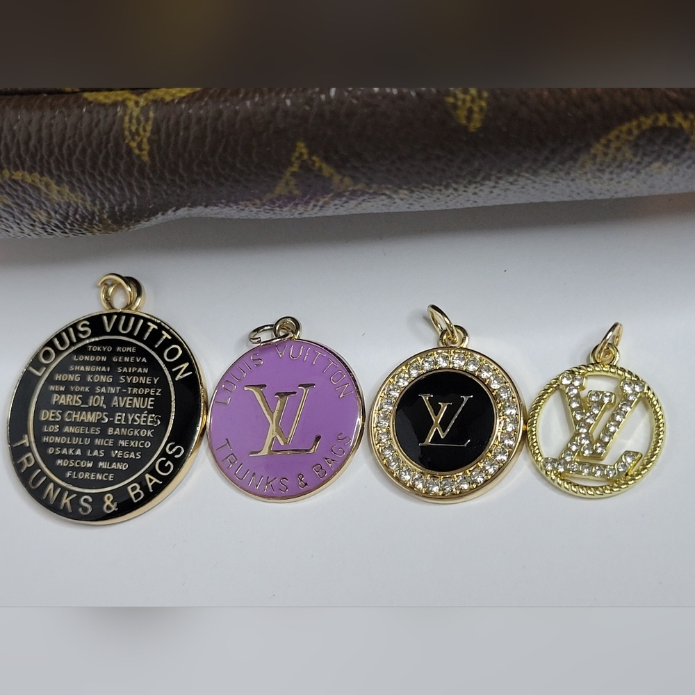 4 Louis Vuitton Pendants, Charms, Zipper Pulls